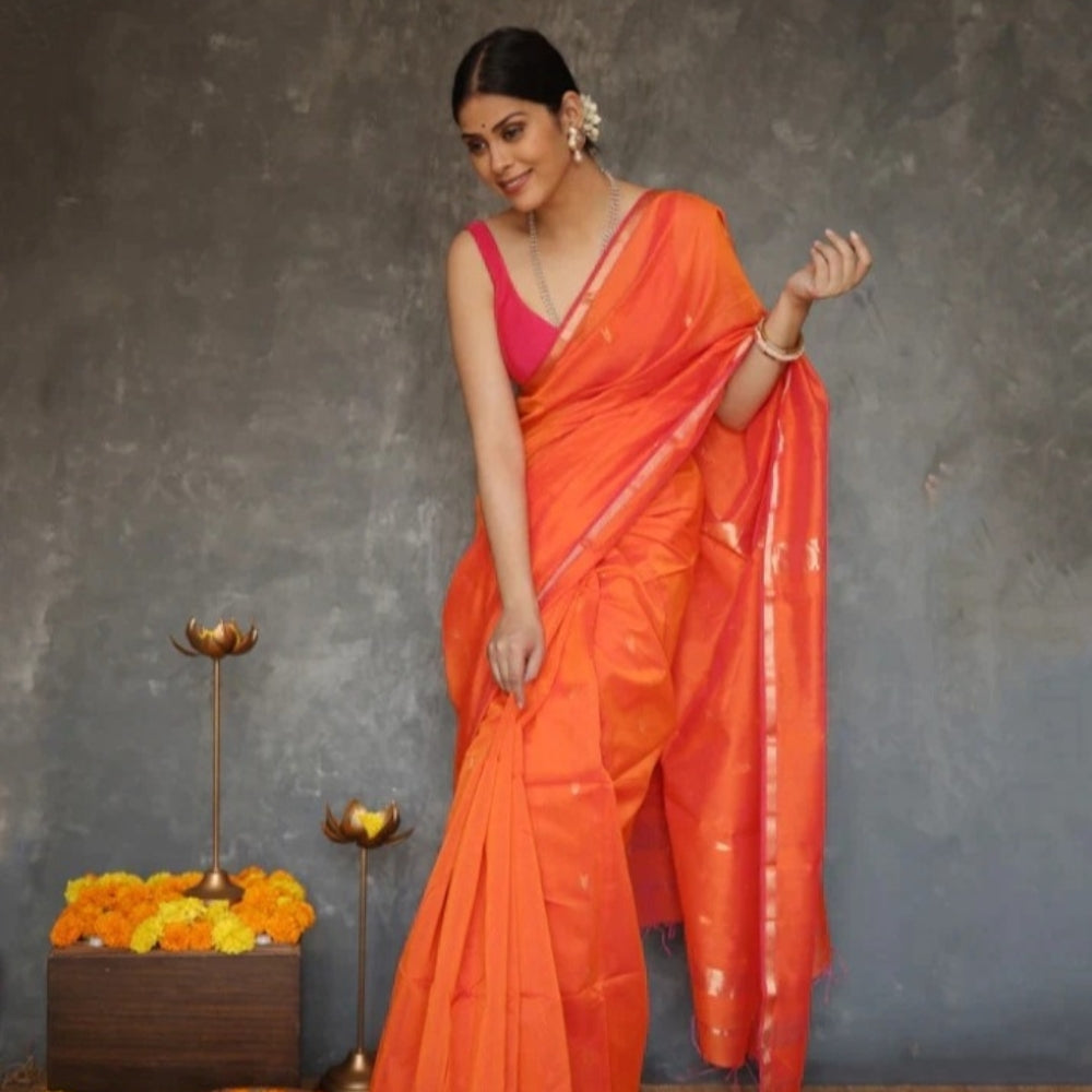Cotton Silk Saree With Blouse