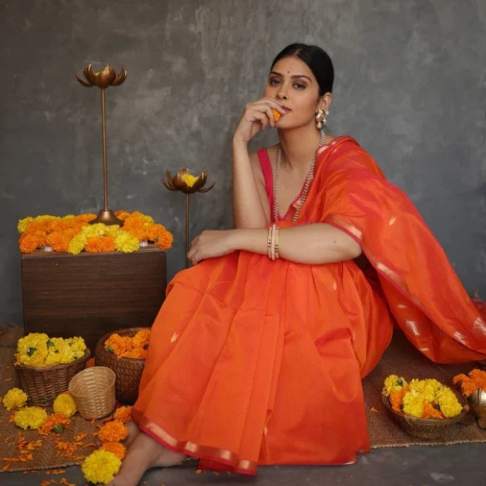 Cotton Silk Saree With Blouse
