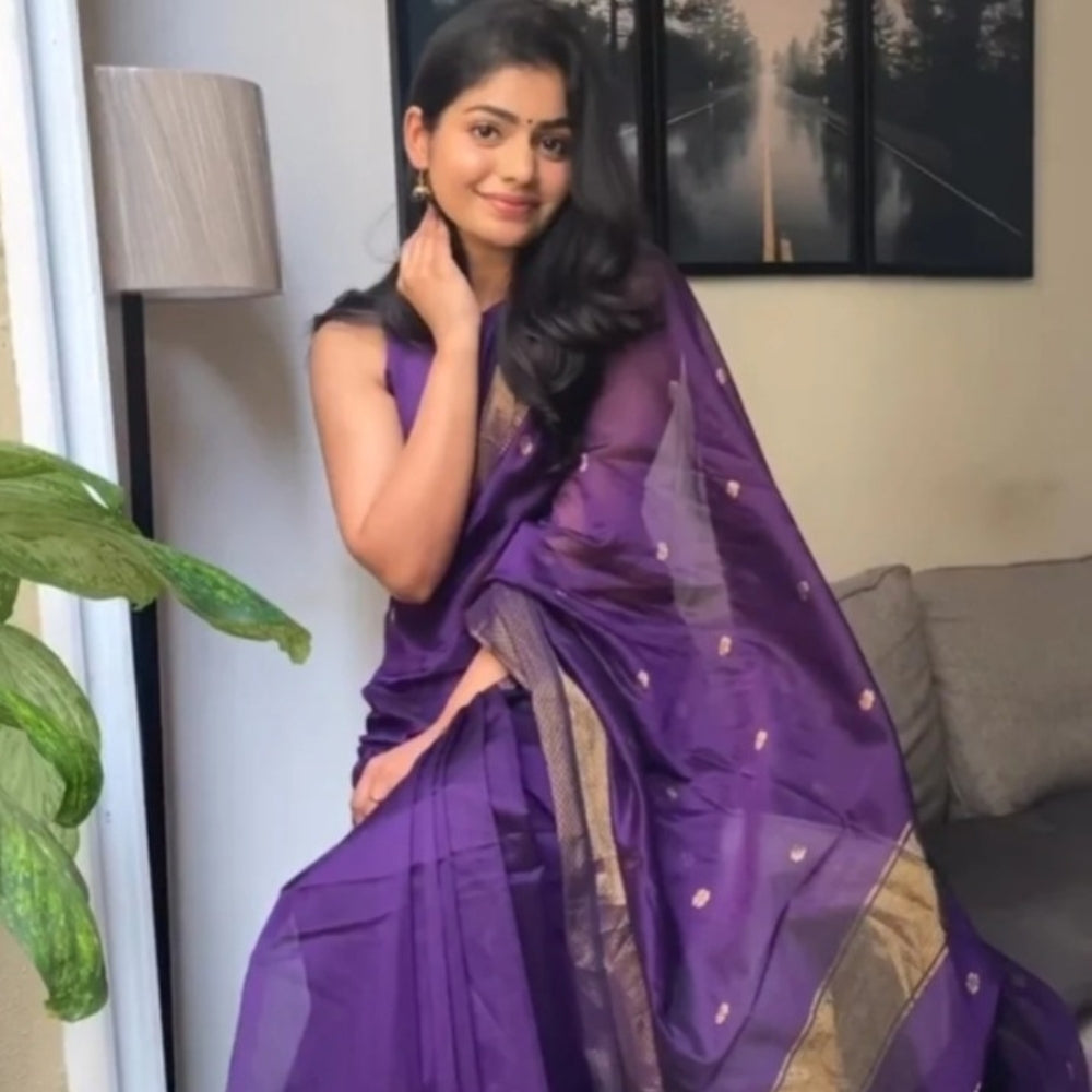 Cotton Silk Saree With Blouse