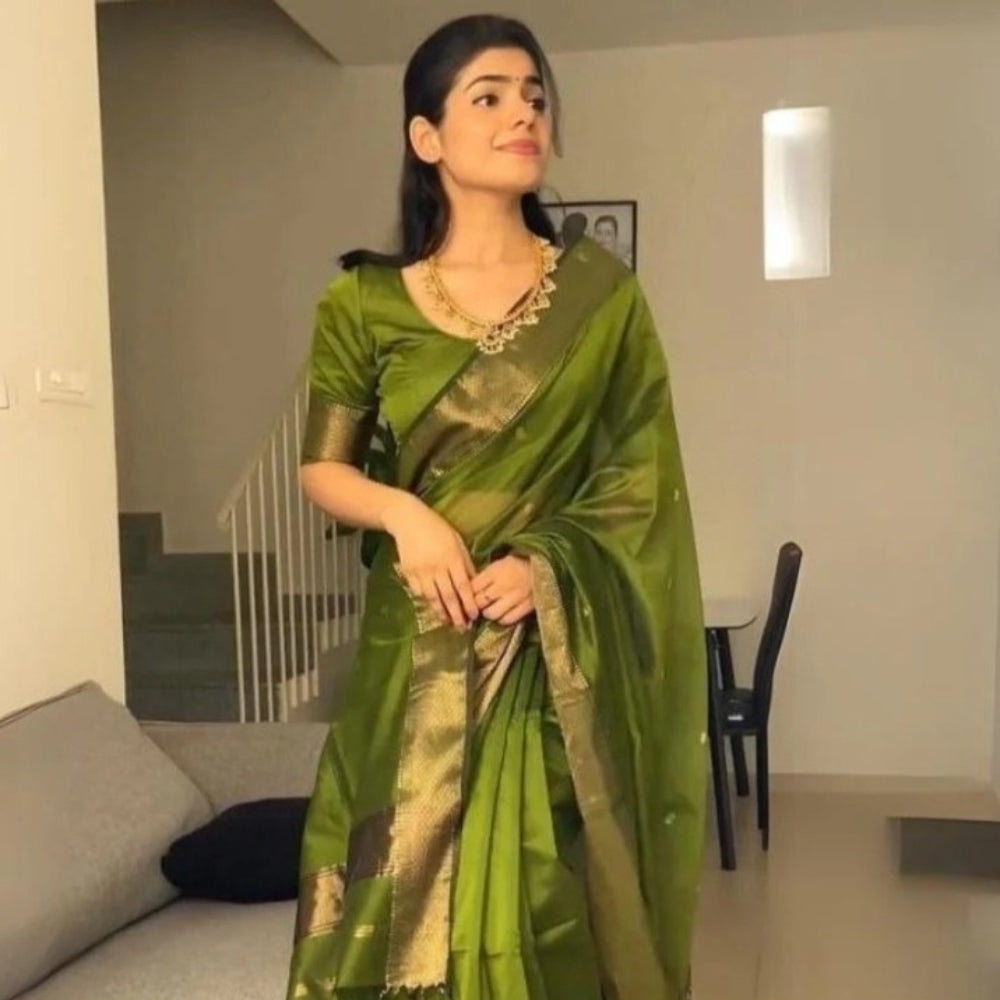 Cotton Silk Saree With Blouse