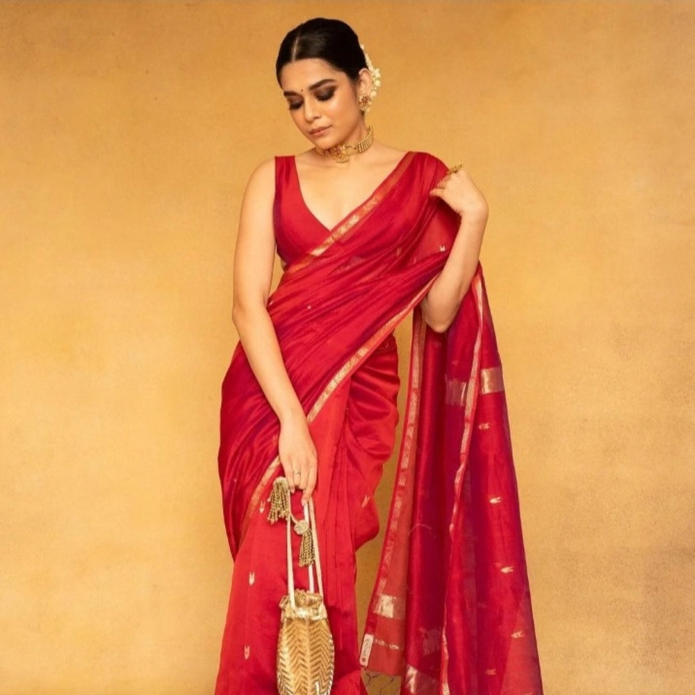 Cotton Silk Saree With Blouse