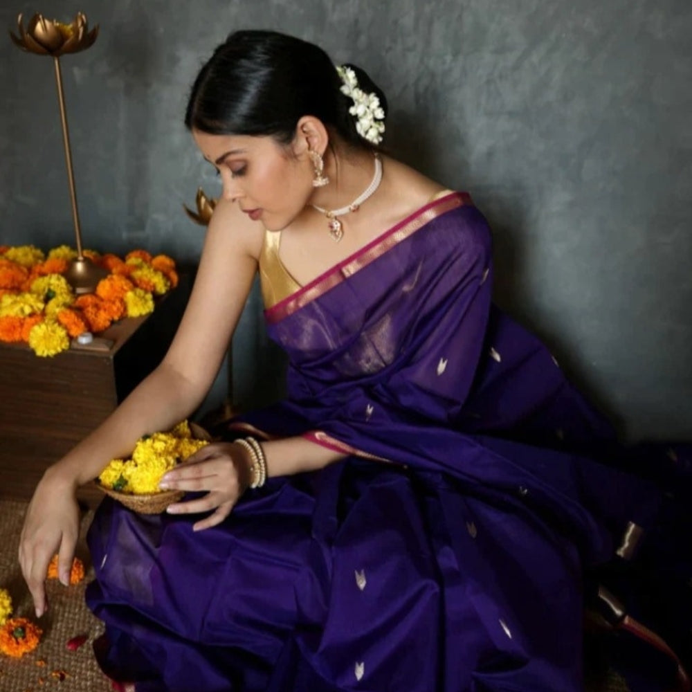 Cotton Silk Saree With Blouse