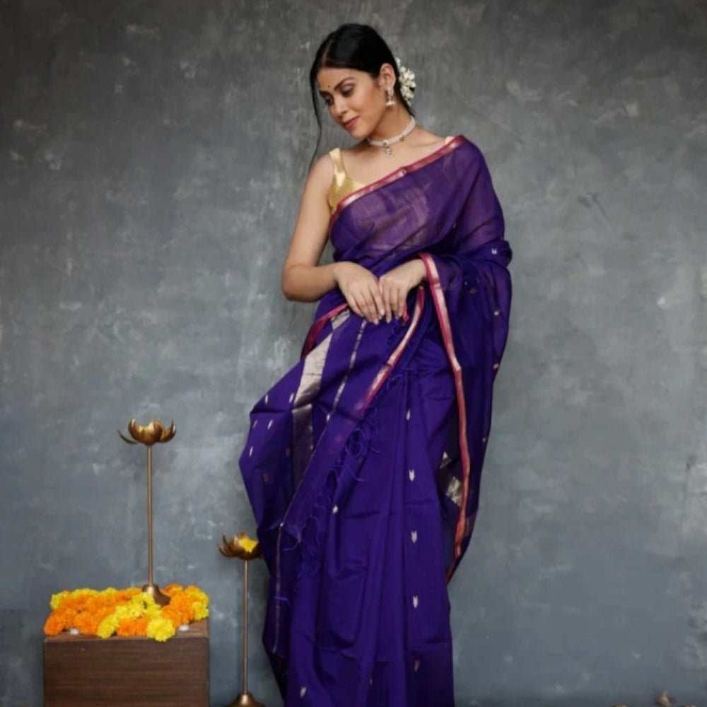 Cotton Silk Saree With Blouse