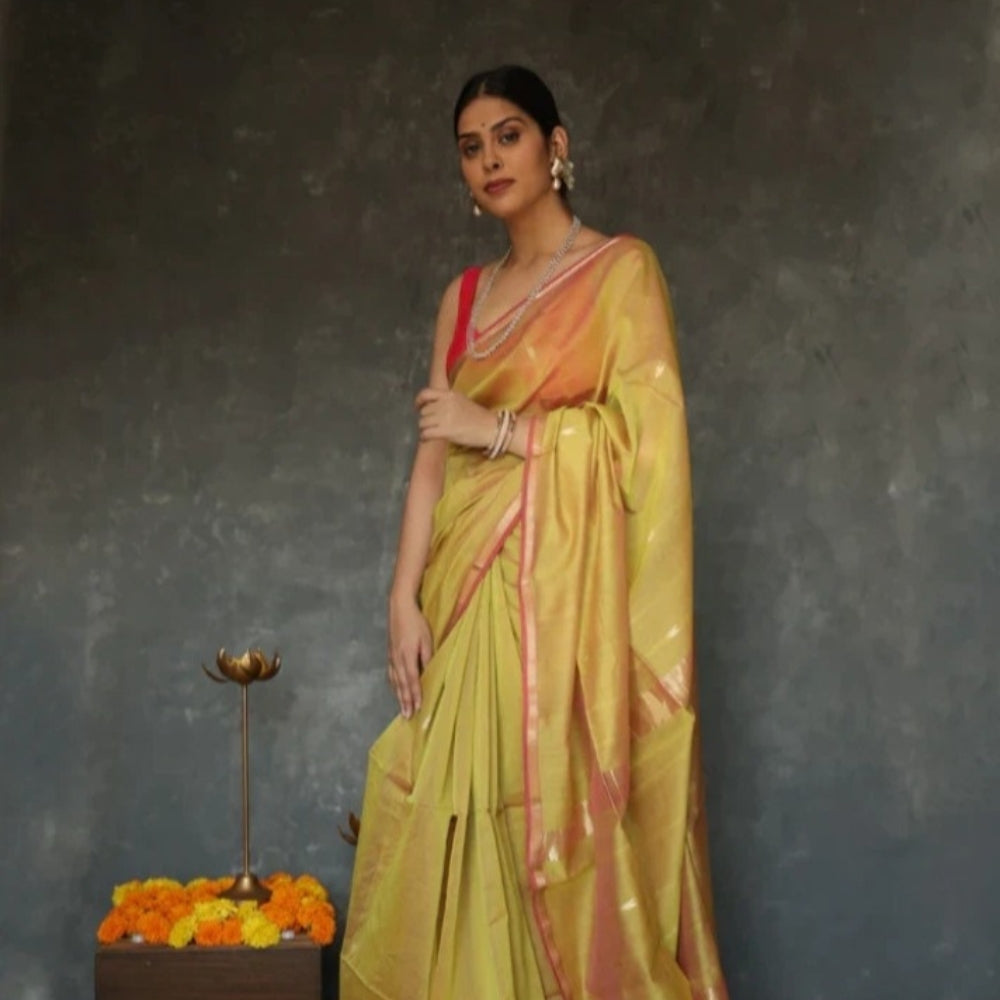 Cotton Silk Saree With Blouse