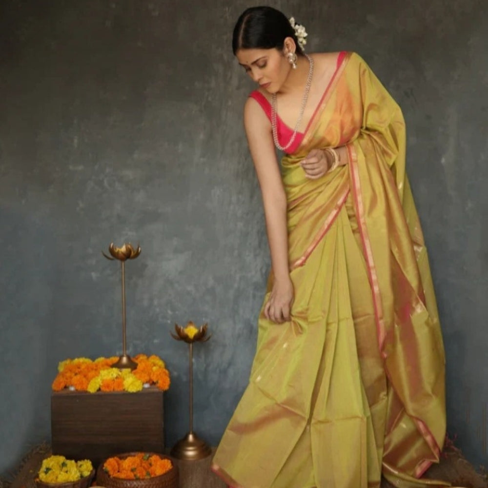 Cotton Silk Saree With Blouse