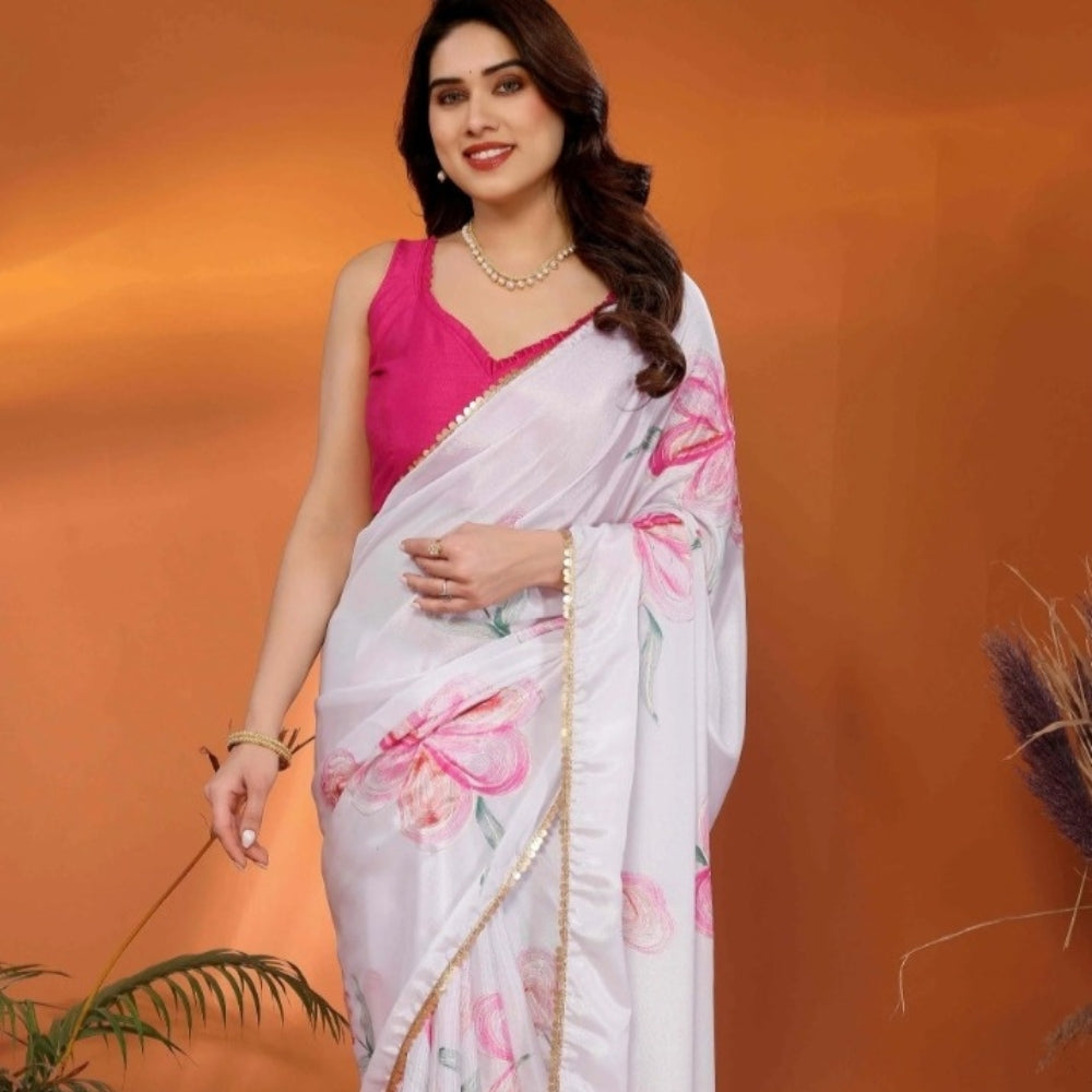 Floral Printed Chiffon saree