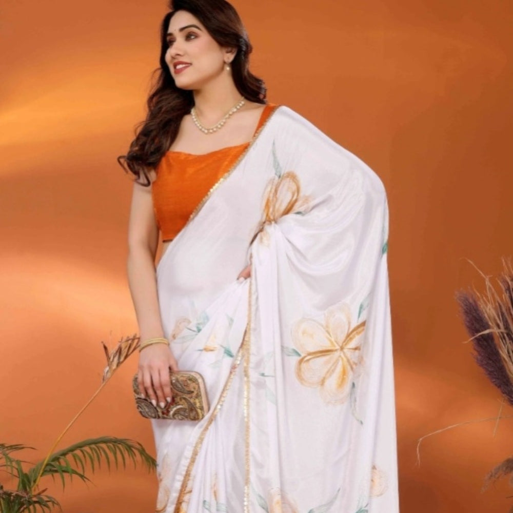 Floral Printed Chiffon saree