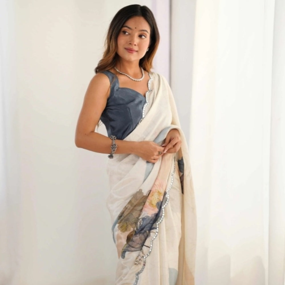 Floral Printed Chiffon saree