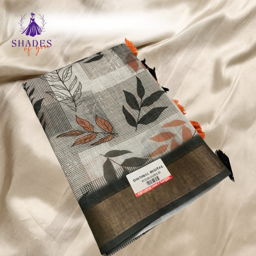 Linen Digital Saree