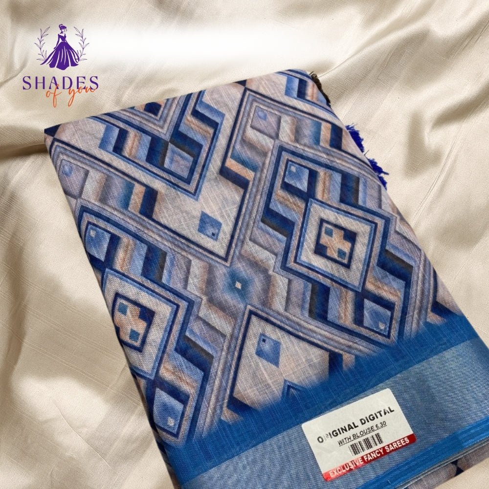 Linen Digital Saree