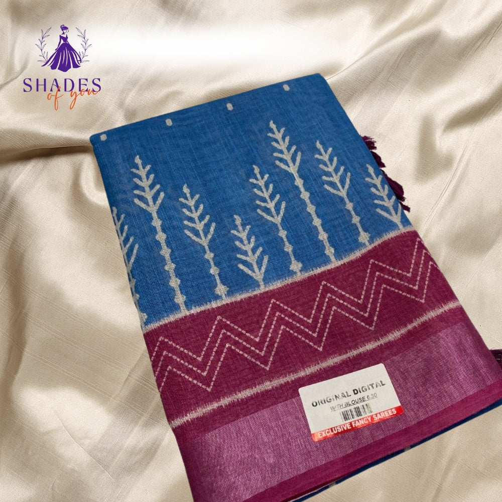Linen Digital Saree