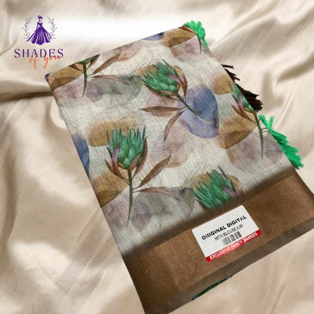 Linen Digital Saree