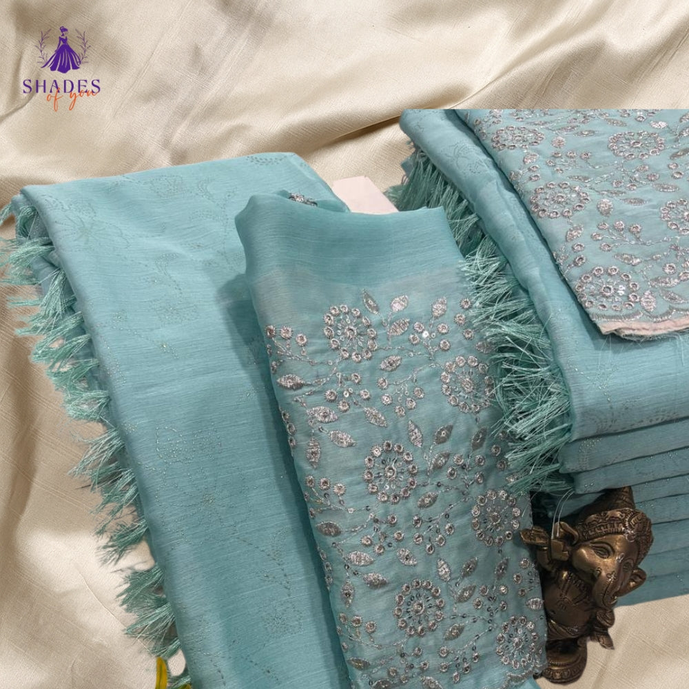 Fancy Sarees With Design Blouse