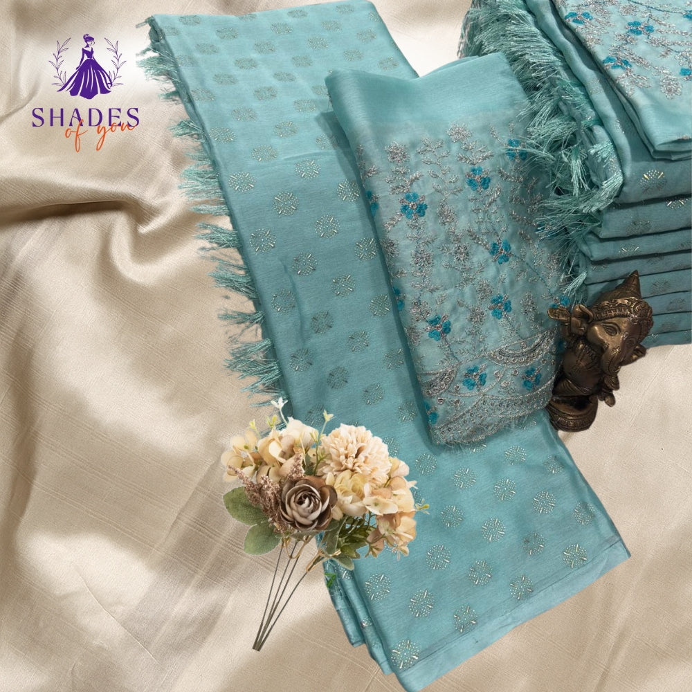Fancy Sarees With Design Blouse