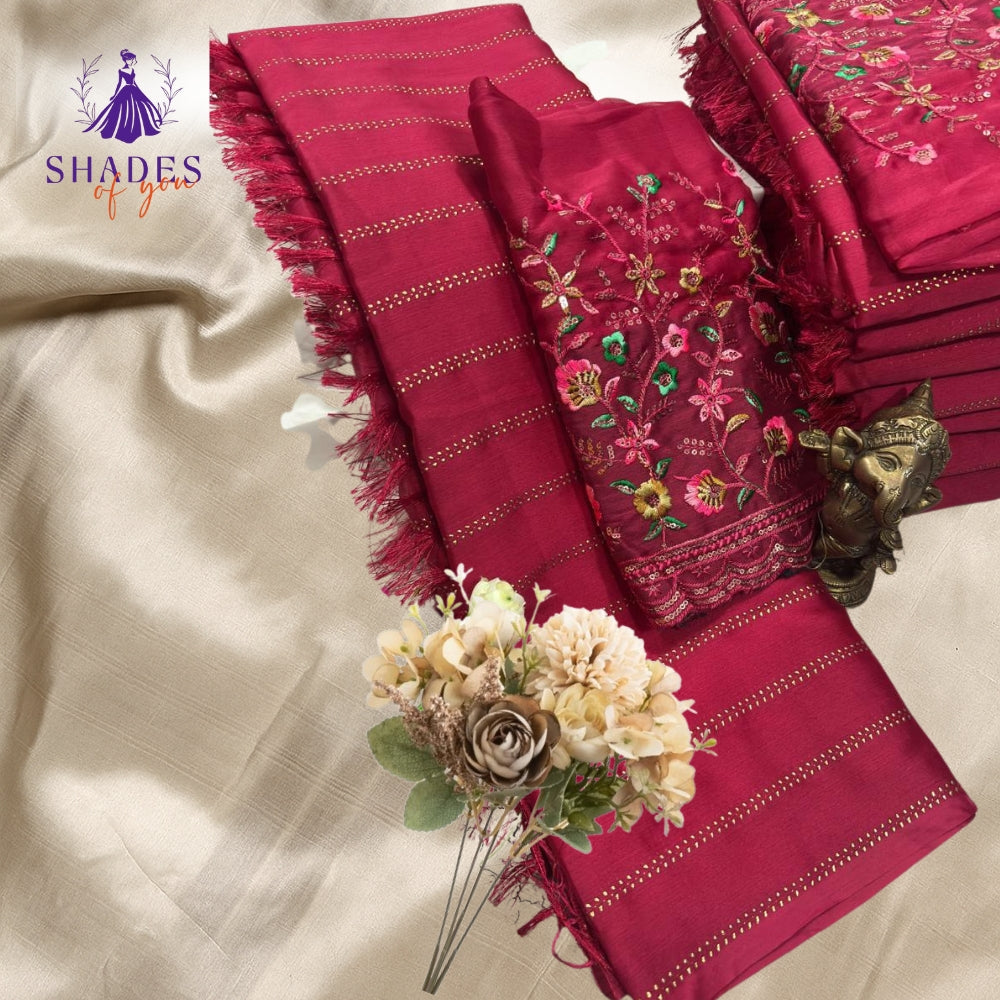 Fancy Sarees With Design Blouse